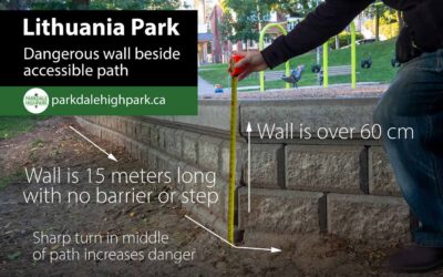 High Park Residents Concerned about Dangerous Playground Path in Lithuania Park (Landscape Architecture Fail)