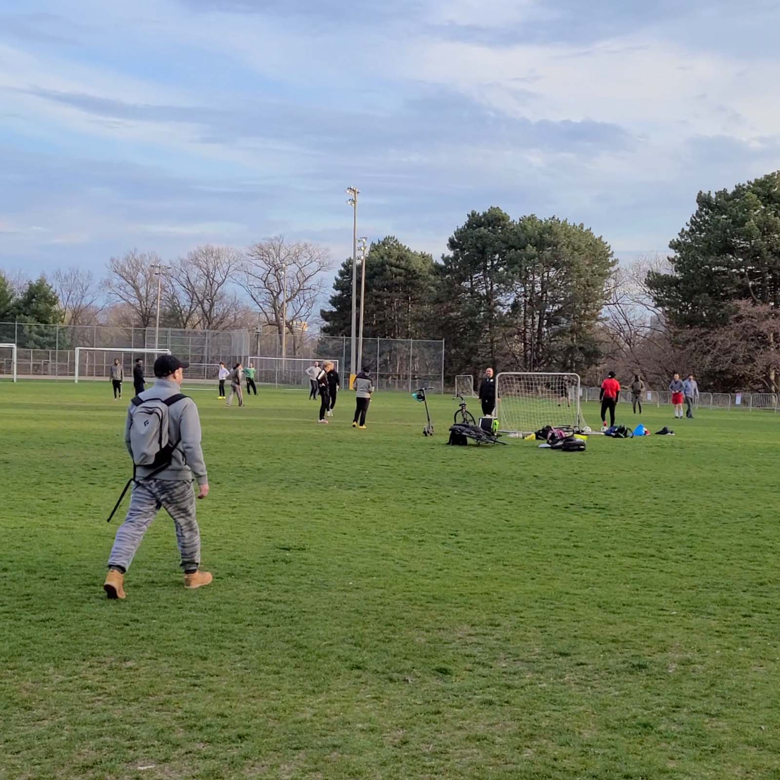 Cherry blossoms 2021 Covid-19 - Soccer game at High Park