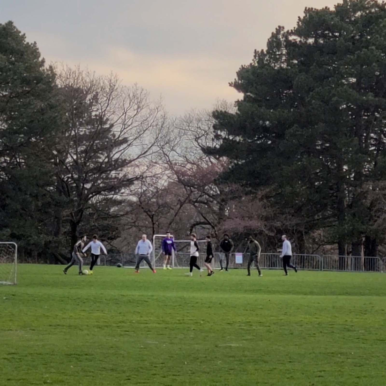 Cherry blossoms 2021 Covid-19 - Soccer game at High Park
